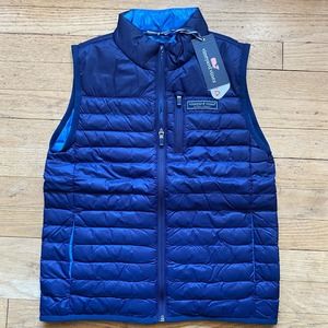 NWT Vineyard Vines Boys' Lightweight Packable Puffer Vest in Nautical Navy (S)